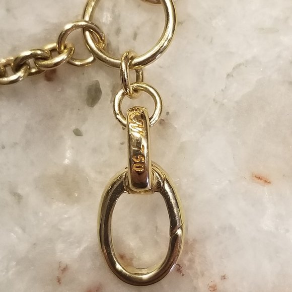 MONICA RICH KOSANN CHANGEABLE DESIGN YOUR OWN 18" 18K GOLD STEEL NECKLACE CHAIN - Picture 8 of 15